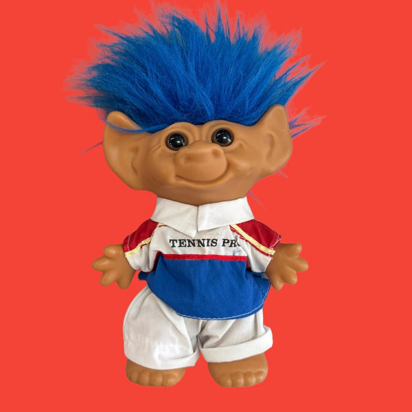 Troll Tennis Player Blue Hair Doll