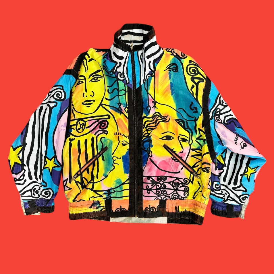 Giacca Faces “Picasso” Style Windbreaker Jacket M