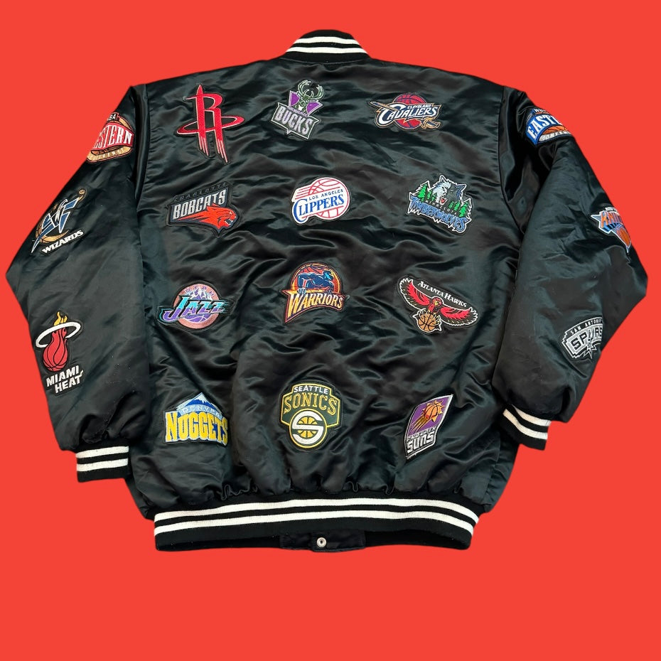 Jeff Hamilton NBA Teams Logos Satin Jacket XL