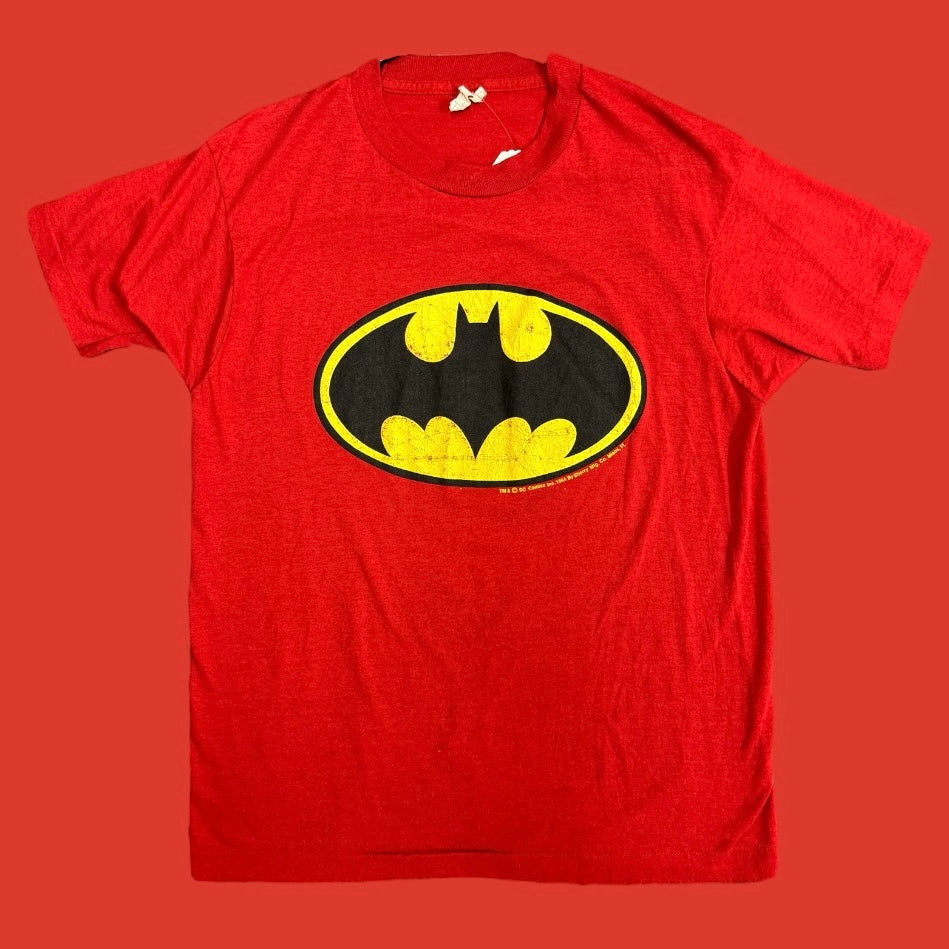 Batman Logo Red 80s T-Shirt M