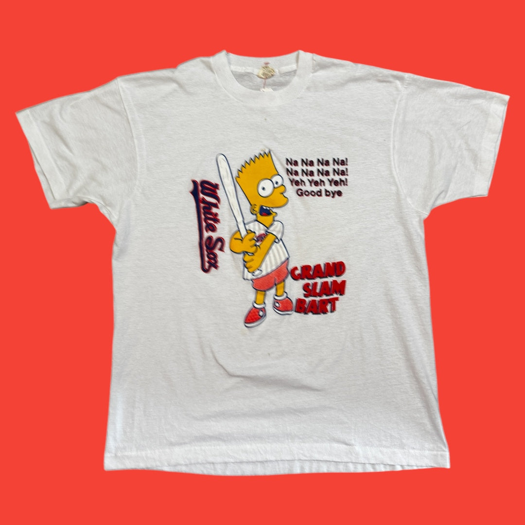 Bart White Sox Boot T-Shirt L