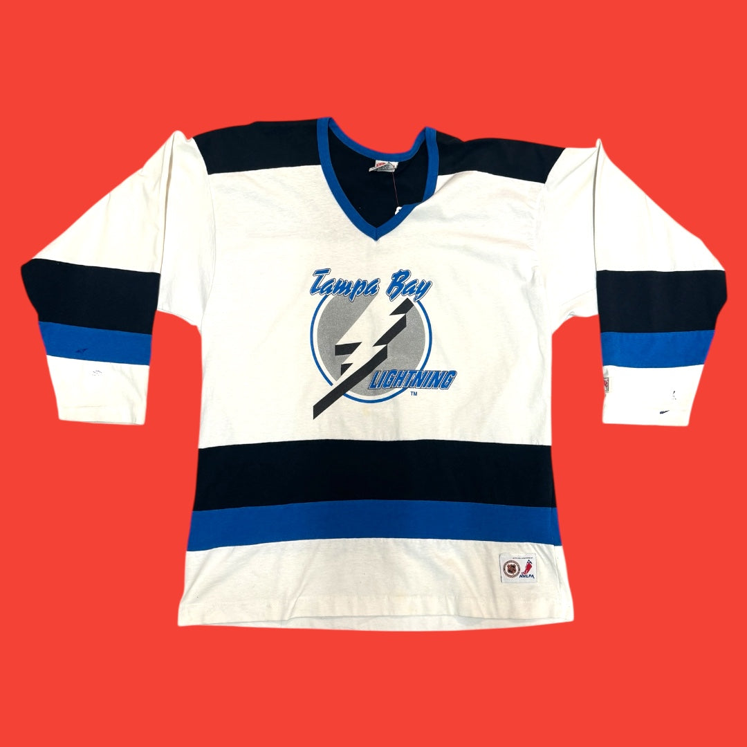Lightning Cotton Nutmeg Mills Hockey Jersey L