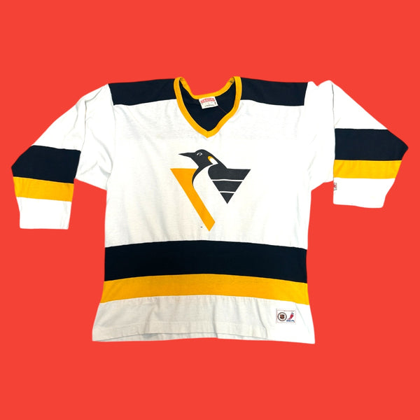 Penguins Cotton Nutmeg Mills Hockey Jersey L