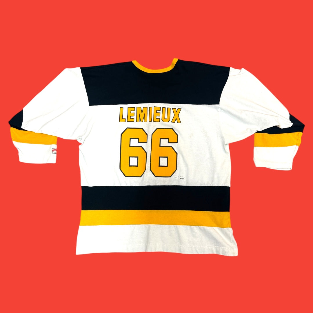 Penguins Cotton Nutmeg Mills Hockey Jersey L