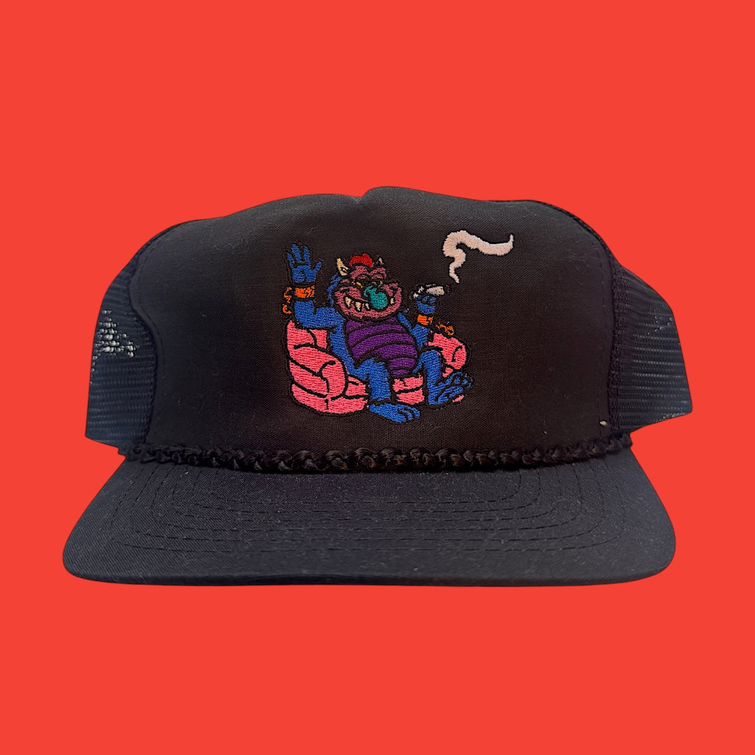 Slobby’s Smoke out X Puffcon Monster Black Trucker Hat