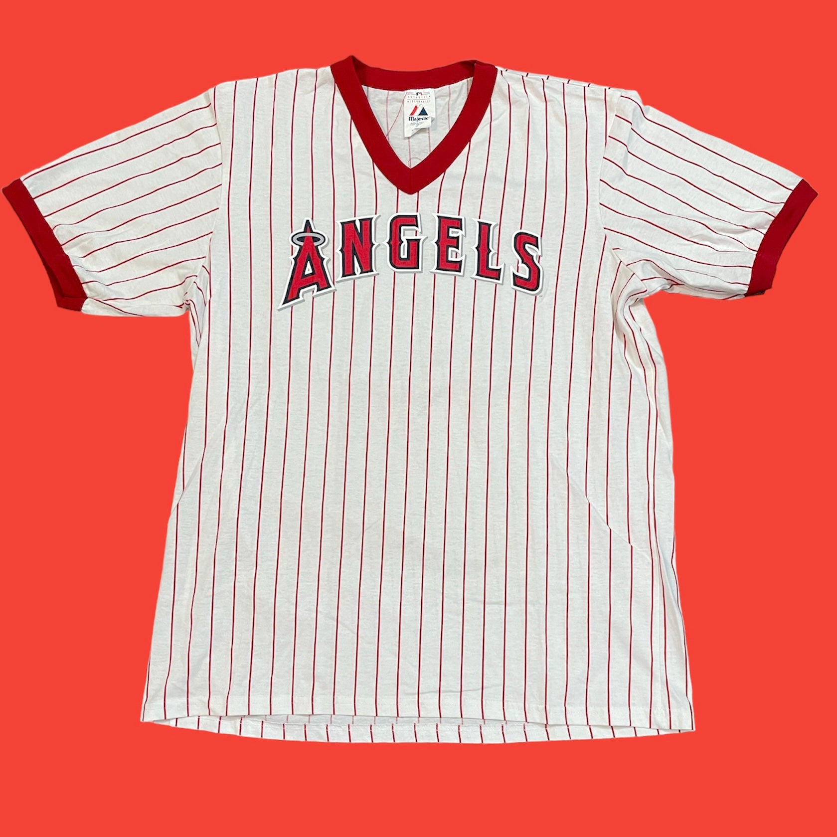 Angels Majestic stripe T-Shirt XL